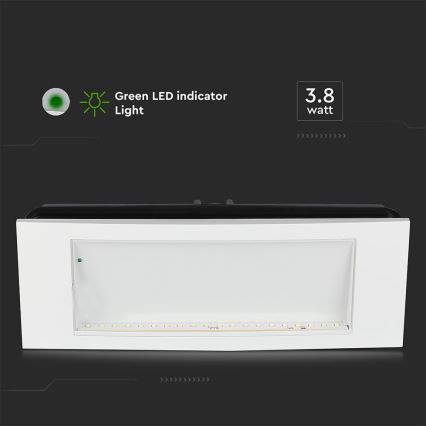 Φωτιστικό ασφαλείας LED EMERGENCY EXIT SAMSUNG CHIP LED/3,8W/230V 6000K