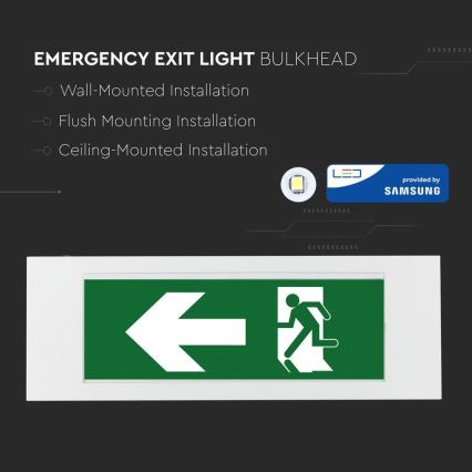 Φωτιστικό ασφαλείας LED EMERGENCY EXIT SAMSUNG CHIP LED/3,8W/230V 6000K