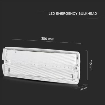 Φωτιστικό ασφαλείας LED EMERGENCY EXIT LED/3W/230V 6400K IP65