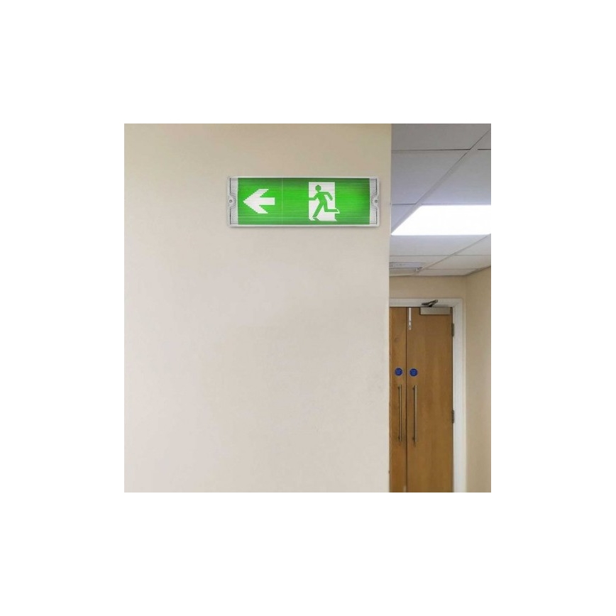 Φωτιστικό ασφαλείας LED με ένα regular functionality test EMERGENCY EXIT LED/3W/230V 6400K IP65