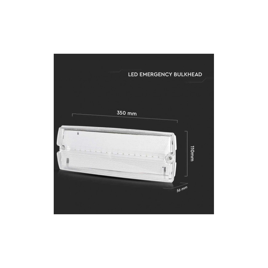 Φωτιστικό ασφαλείας LED με ένα regular functionality test EMERGENCY EXIT LED/3W/230V 6400K IP65