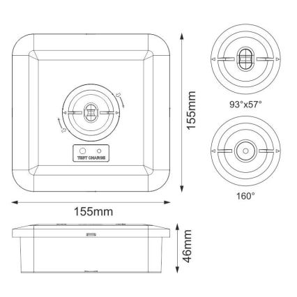 Φωτιστικό ασφαλείας LED LED/2W/230V 6000K IP65 3200 mAh