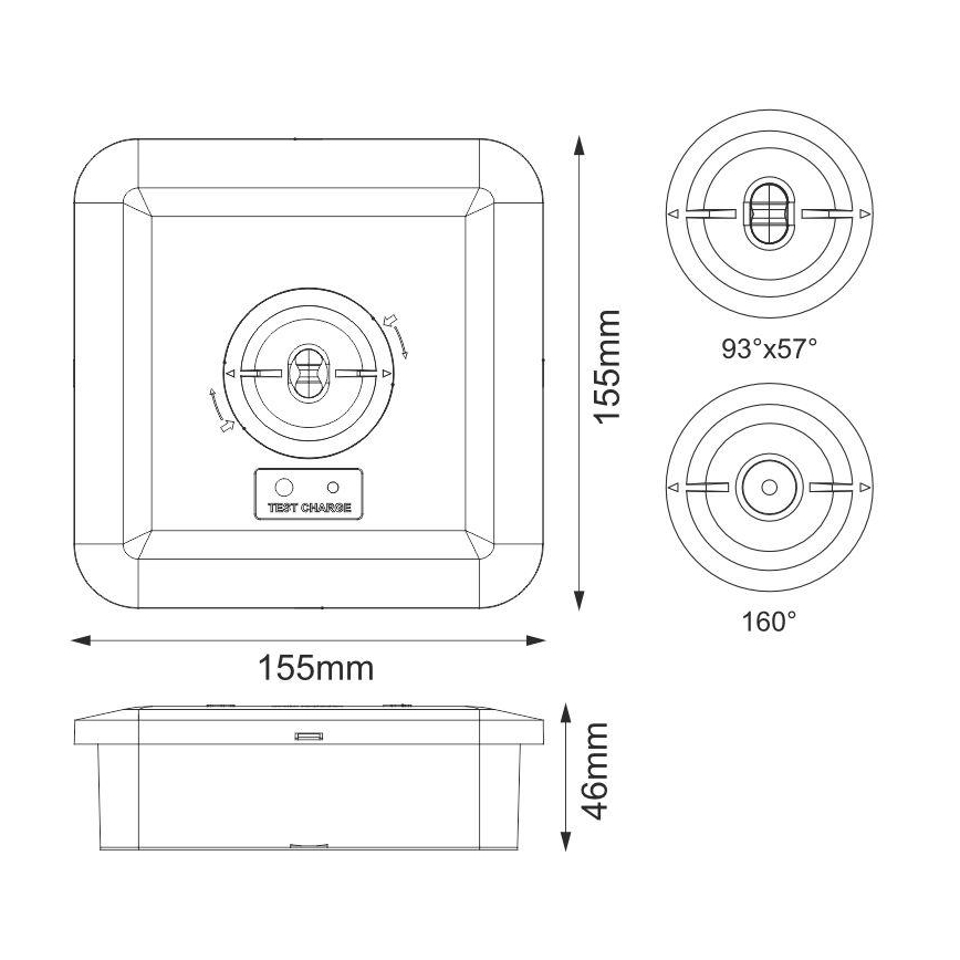 Φωτιστικό ασφαλείας LED LED/2W/230V 6000K IP65 3200 mAh