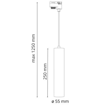 Φωτιστικό για σύστημα ράγας MARIBEL 3xGU10/10W/230V + 1 m rail system μαύρο