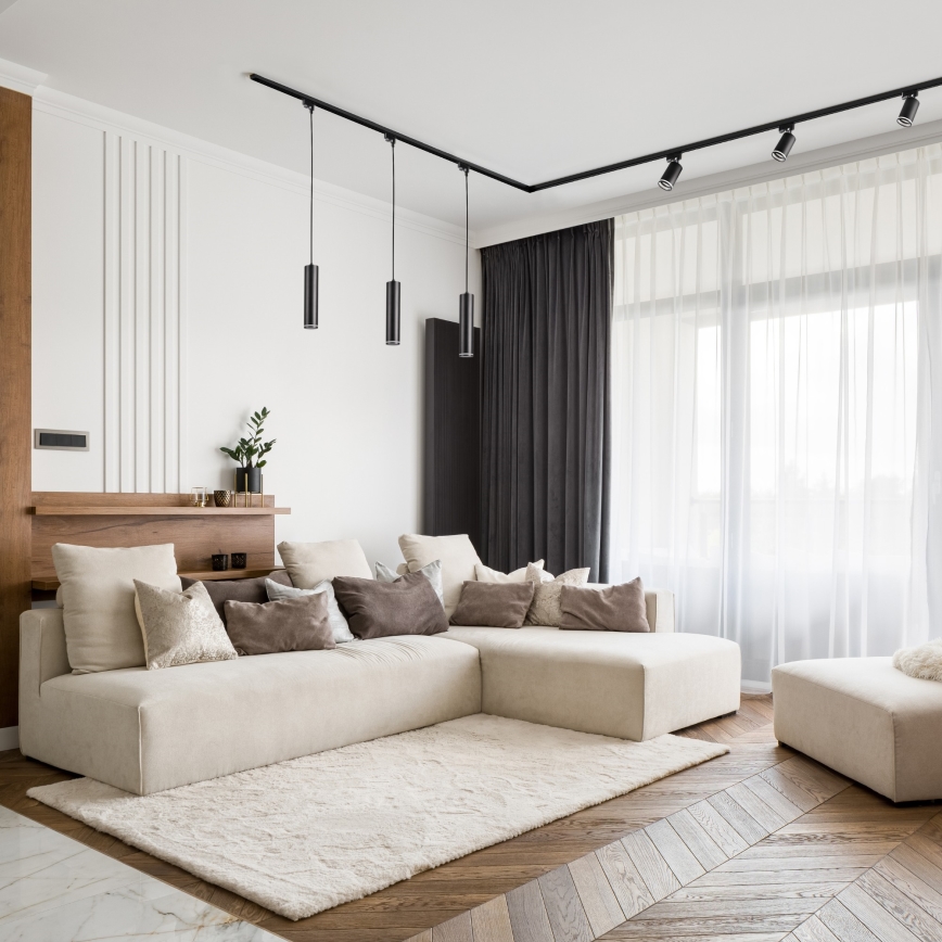 Φωτιστικό για σύστημα ράγας ΠΑΡΙΣΙ 3xGU10/10W/230V + 1 m rail system μαύρο