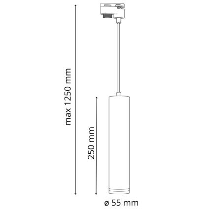 Φωτιστικό για σύστημα ράγας ΠΑΡΙΣΙ 3xGU10/10W/230V + 1 m rail system μαύρο