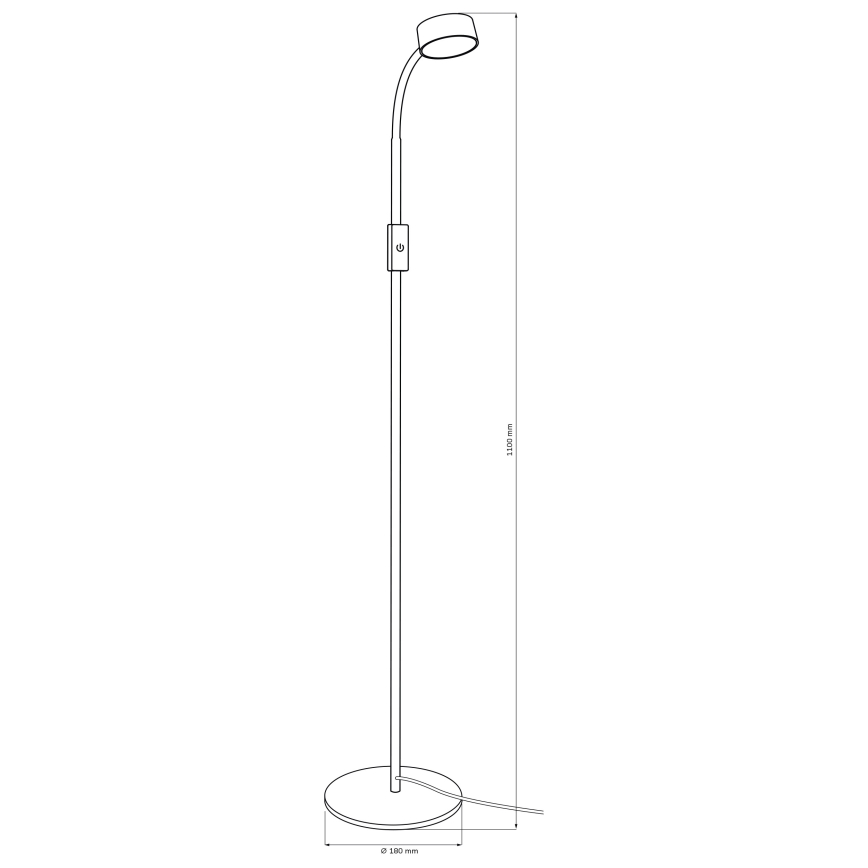 LED Dimming αφής επιδαπέδιο φωτιστικό BRUNO LED/3W/230V 3000/4000/6500K μαύρο