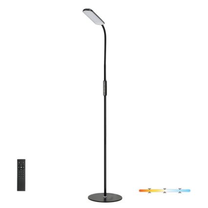 Φωτιστικό δαπέδου LED Dimmable TEILO LED/10W/230V 3000/4000/6500K μαύρο + τηλεχειριστήριο