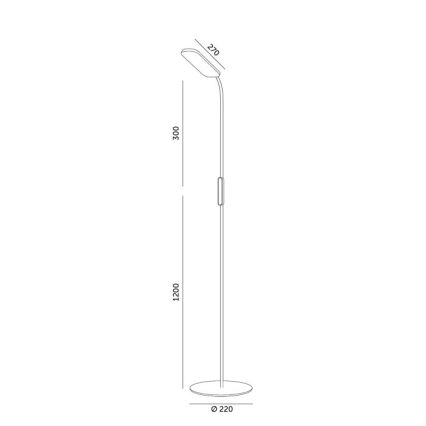 Φωτιστικό δαπέδου LED Dimmable TEILO LED/10W/230V 3000/4000/6500K μαύρο + τηλεχειριστήριο