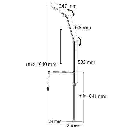 Φωτιστικό δαπέδου LED Dimmable αφής FERRARA LED/13W/230V 3000/4000/6000K μαύρο