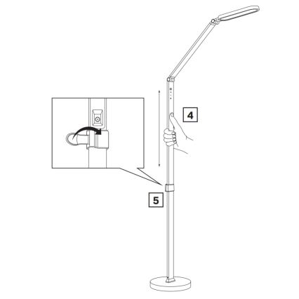 Φωτιστικό δαπέδου LED Dimmable αφής FERRARA LED/13W/230V 3000/4000/6000K μαύρο