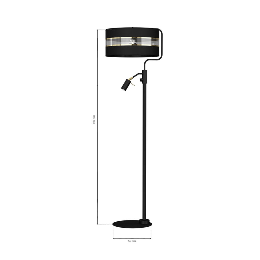 Φωτιστικό δαπέδου ULTIMO 1xE27/40W/230V + 1xGU10/MR11/7W μαύρο