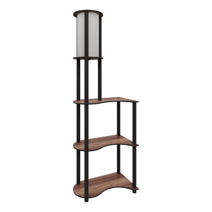 Φωτιστικό δαπέδου με ράφια 1xE27/40W/230V 140 cm μαύρο/καφέ