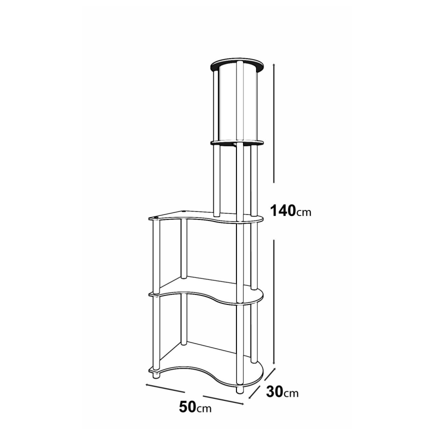 Φωτιστικό δαπέδου με ράφια 1xE27/40W/230V 140 cm μαύρο/καφέ