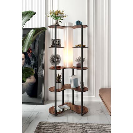 Φωτιστικό δαπέδου με ράφια 1xE27/40W/230V 150 cm μαύρο/καφέ