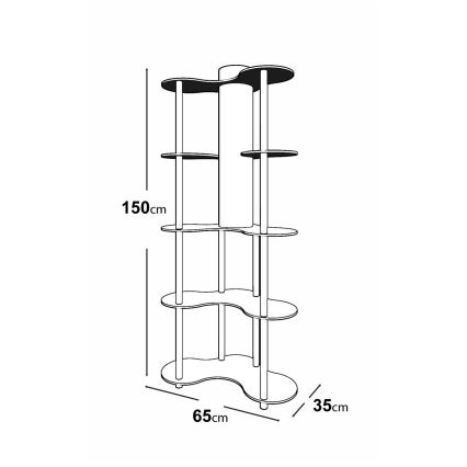 Φωτιστικό δαπέδου με ράφια 1xE27/40W/230V 150 cm μαύρο/καφέ
