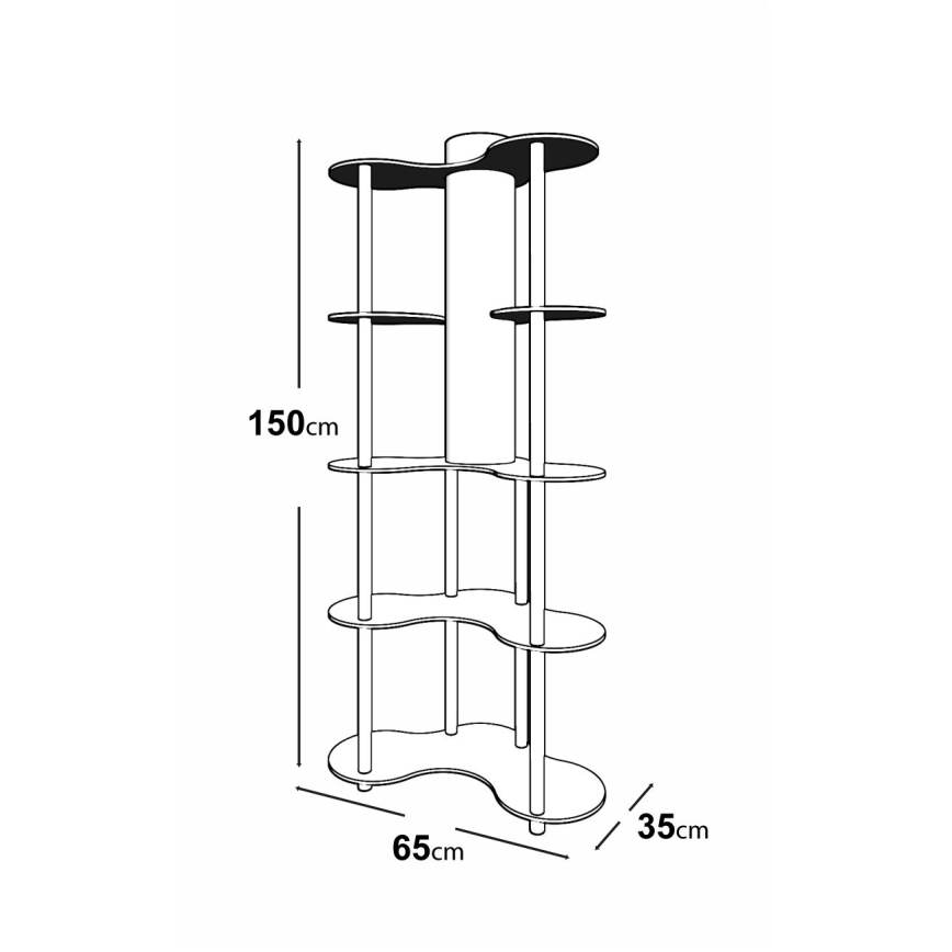 Φωτιστικό δαπέδου με ράφια 1xE27/40W/230V 150 cm μαύρο/καφέ