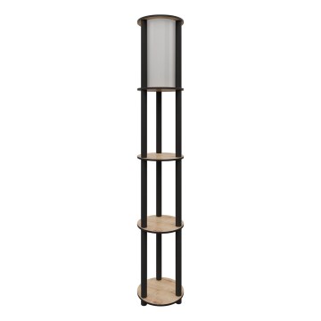 Φωτιστικό δαπέδου με ράφια 1xE27/40W/230V 150 cm μαύρο/καφέ