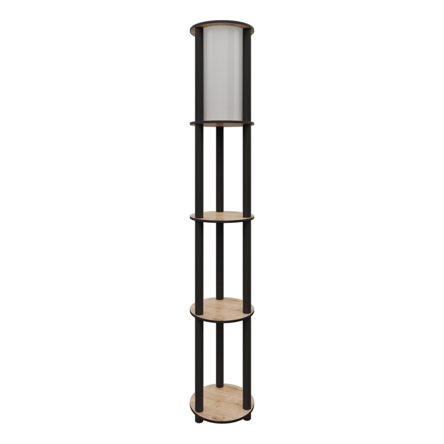 Φωτιστικό δαπέδου με ράφια 1xE27/40W/230V 150 cm μαύρο/καφέ