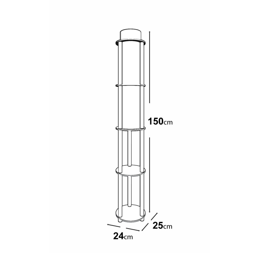 Φωτιστικό δαπέδου με ράφια 1xE27/40W/230V 150 cm μαύρο/καφέ