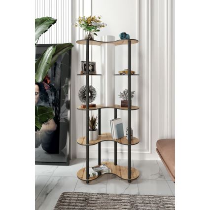 Φωτιστικό δαπέδου με ράφια 1xE27/40W/230V 150 cm μαύρο/μπεζ