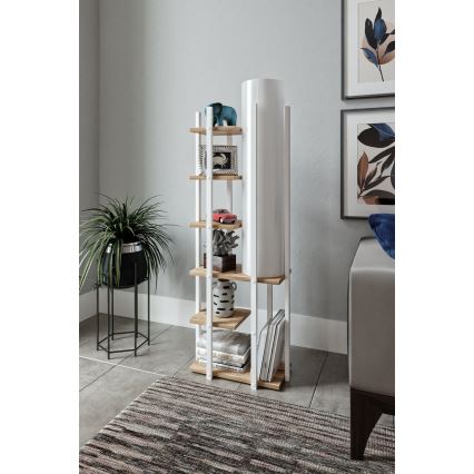 Φωτιστικό δαπέδου με ράφια MODA DOR 1xE27/40W/230V λευκό/καφέ
