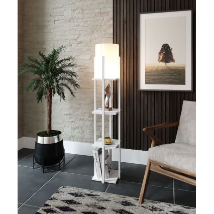 Φωτιστικό δαπέδου με ράφια NORA 1xE27/40W/230V λευκό