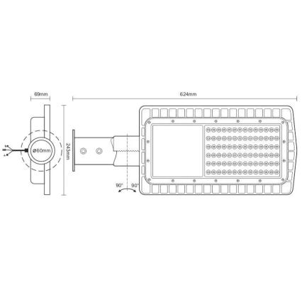 Φωτιστικό δρόμου LED LED/100W/230V 5000K IP65