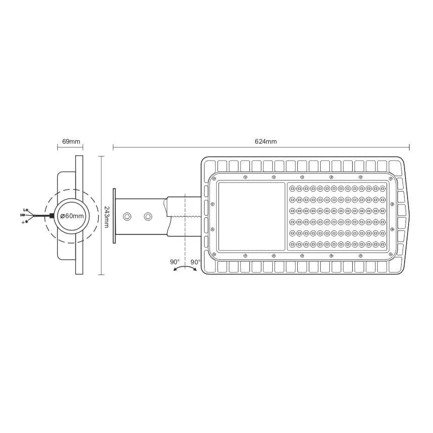 Φωτιστικό δρόμου LED LED/100W/230V 5000K IP65