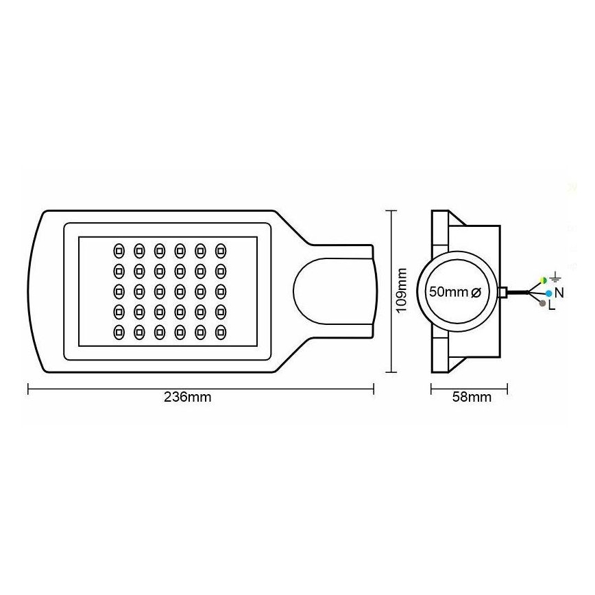 Φωτιστικό δρόμου LED LED/30W/170-400V IP65
