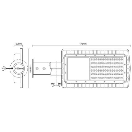 Φωτιστικό δρόμου LED LED/30W/230V 2700K IP65