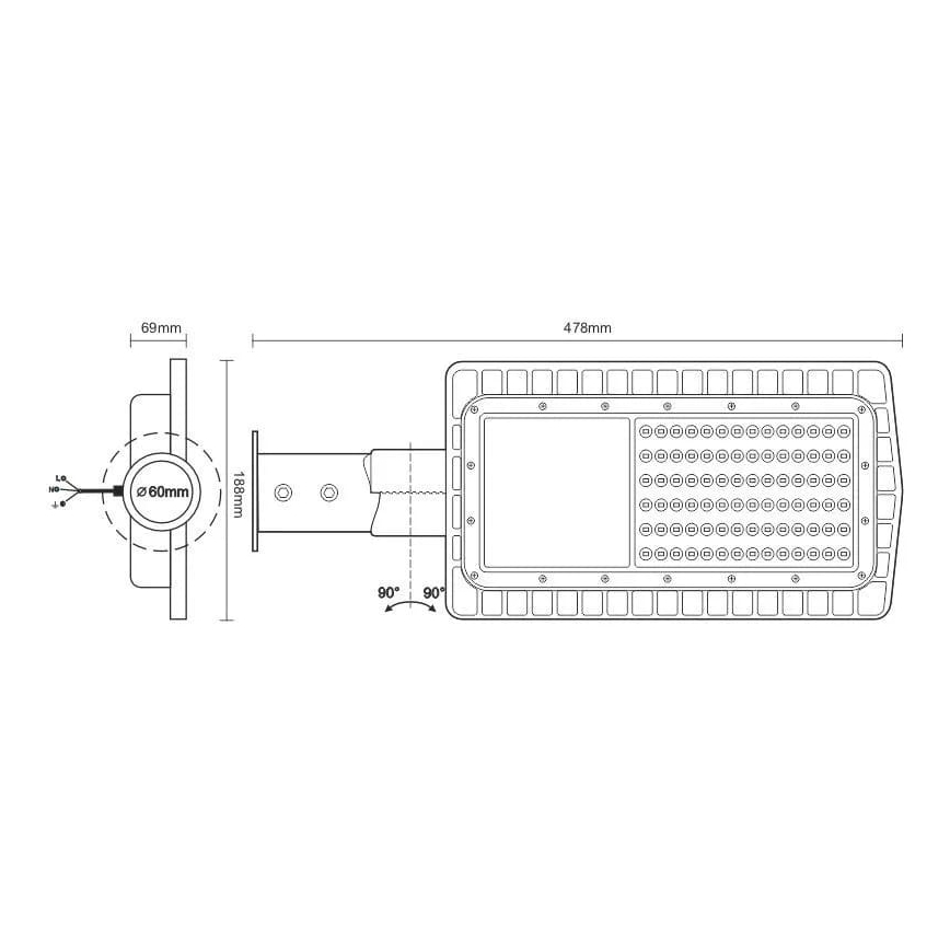Φωτιστικό δρόμου LED LED/30W/230V 2700K IP65