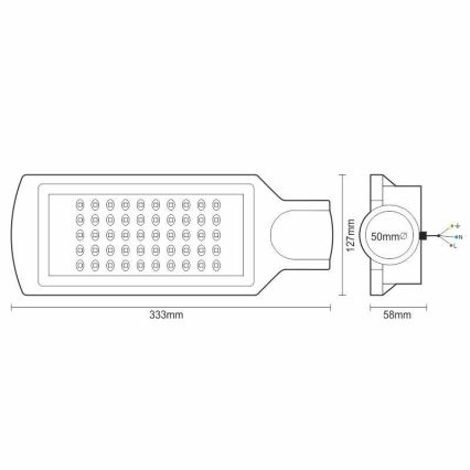 Φωτιστικό δρόμου LED LED/50W/170-400V 4000K IP65