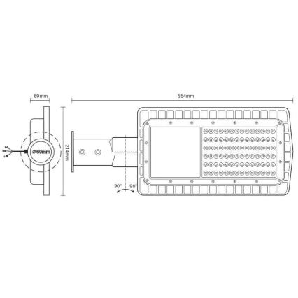 Φωτιστικό δρόμου LED LED/60W/230V 5000K IP65