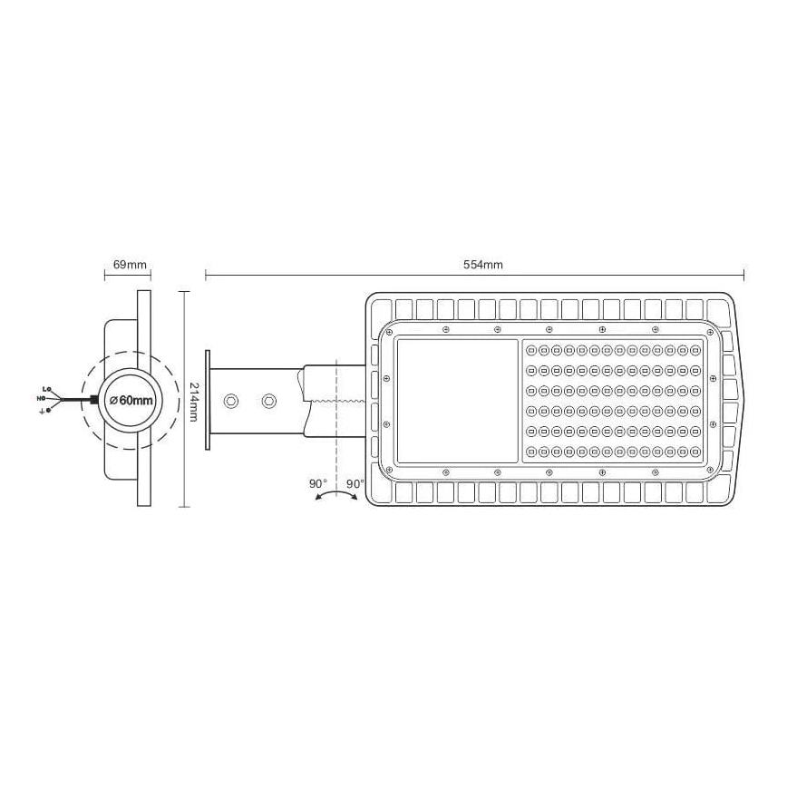 Φωτιστικό δρόμου LED LED/60W/230V 5000K IP65