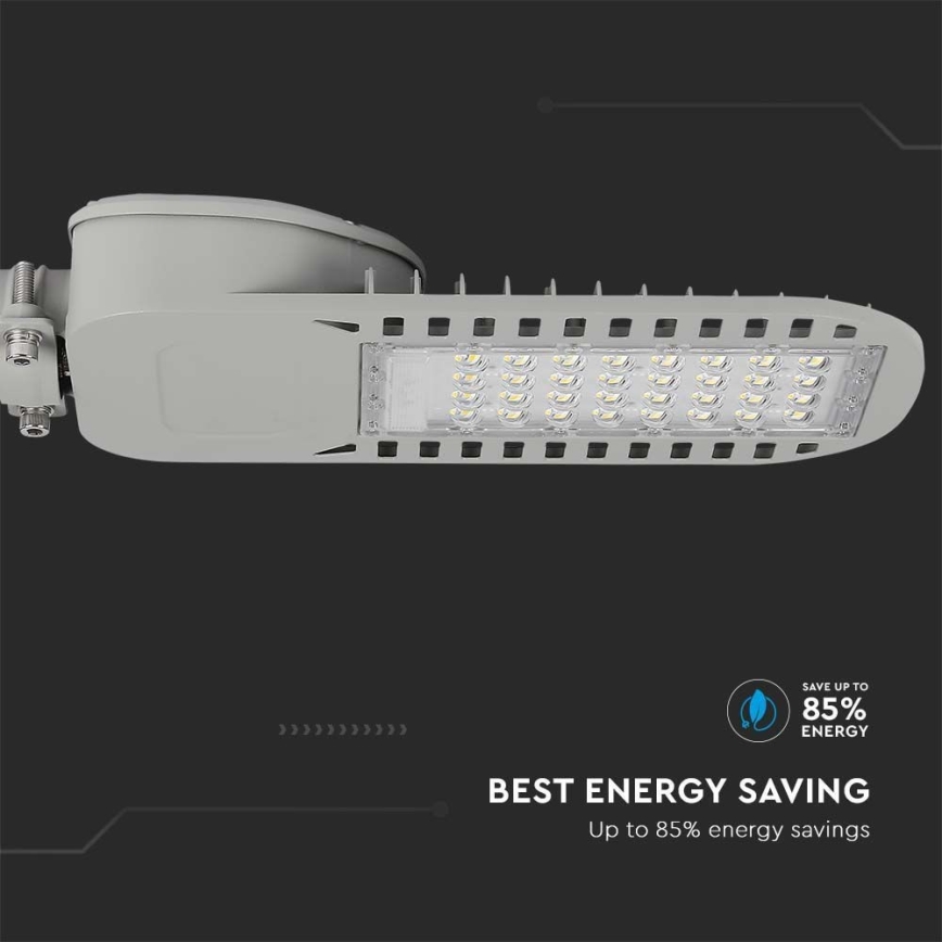 Φωτιστικό δρόμου LED SAMSUNG CHIP LED/50W/230V 6500K γκρι
