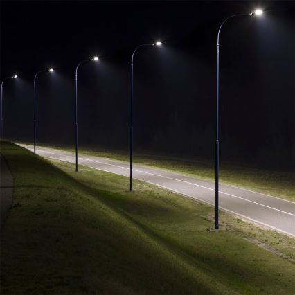 Φωτιστικό δρόμου LED με αισθητήρα λυκόφωτος SAMSUNG CHIP LED/100W/230V 4000K IP65 γκρι
