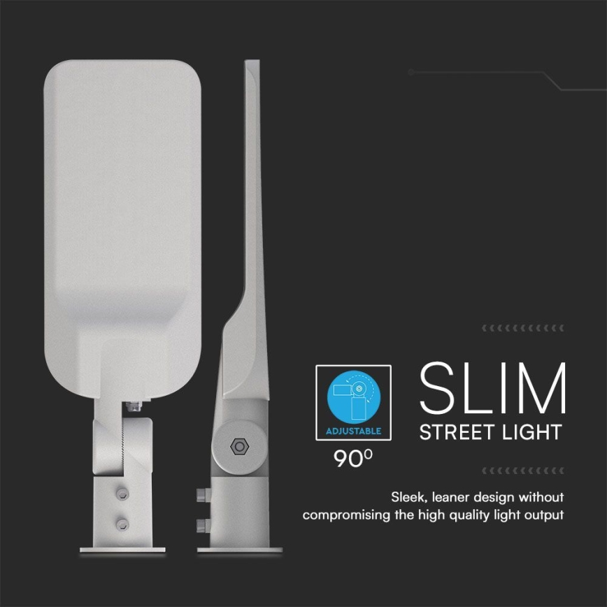 Φωτιστικό δρόμου LED με αισθητήρα λυκόφωτος SAMSUNG CHIP LED/100W/230V 4000K IP65 γκρι