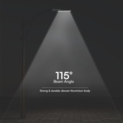 Φωτιστικό δρόμου LED με αισθητήρα λυκόφωτος SAMSUNG CHIP LED/100W/230V 4000K IP65 γκρι