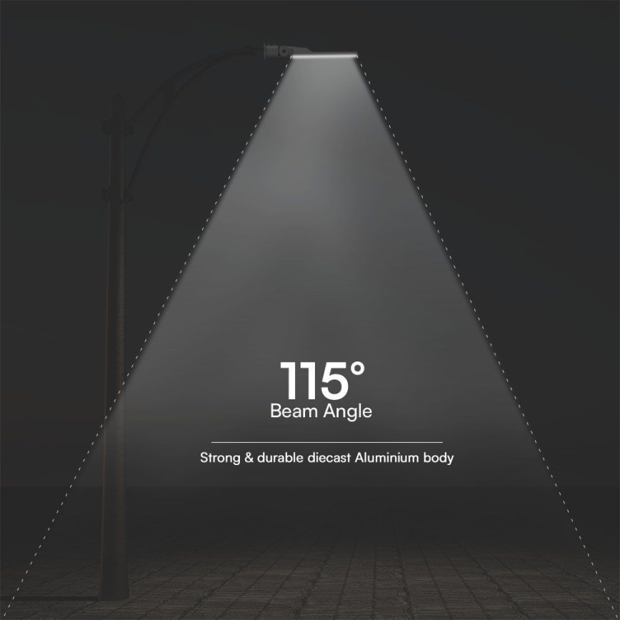 Φωτιστικό δρόμου LED με αισθητήρα λυκόφωτος SAMSUNG CHIP LED/100W/230V 4000K IP65 γκρι