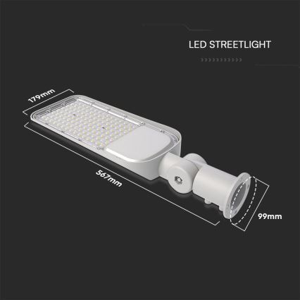 Φωτιστικό δρόμου LED με αισθητήρα λυκόφωτος SAMSUNG CHIP LED/100W/230V 4000K IP65 γκρι