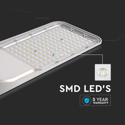 Φωτιστικό δρόμου LED με αισθητήρα λυκόφωτος SAMSUNG CHIP LED/100W/230V 6500K IP65 γκρι