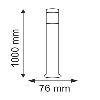 Φως εξωτερικού χώρου OSLO 1xE27/10W/230V 1000mm IP44