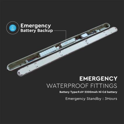 Φωτιστικό εργασίας φθορίου LED with emergency module EMERGENCY LED/48W/230V 4000K 150cm IP65