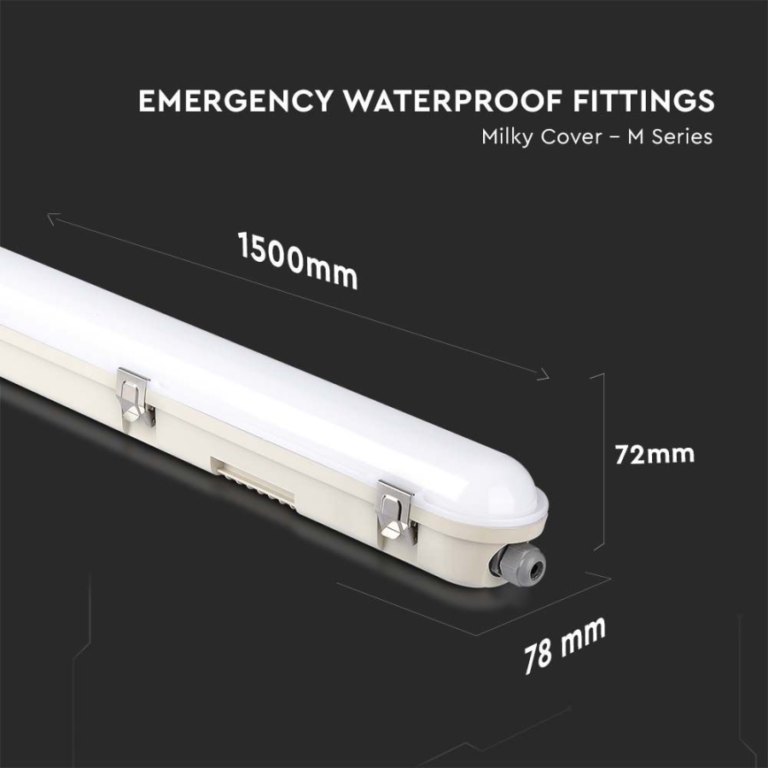 Φωτιστικό εργασίας φθορίου LED with emergency module EMERGENCY LED/48W/230V 4000K 150cm IP65