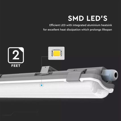 Φωτιστικό εργασίας φθορίου LED T8 1xG13/18W/230V 4000K 120cm IP65