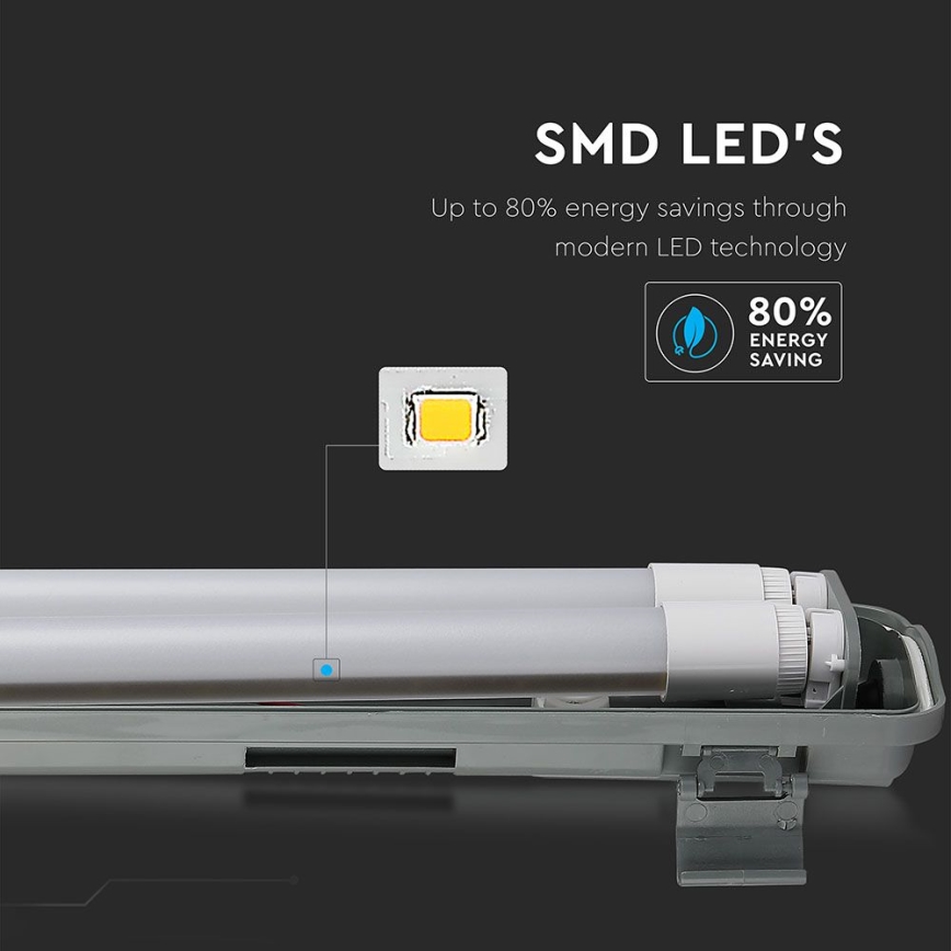 Φωτιστικό εργασίας φθορίου LED T8 2xG13/22W/230V IP65 6400K 156 cm