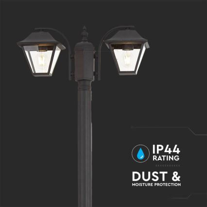 Φωτιστικό κολώνα εξωτερικού χώρου 2xE27/60W/230V IP44 232 cm μαύρο