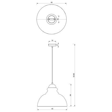 Φωτιστικό κρεμαστό CORIN 1xE27/60W/230V λευκό