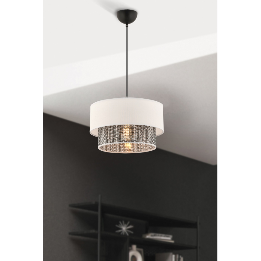 Φωτιστικό κρεμαστό ECHO 1xE27/60W/230V κρεμ/γκρι